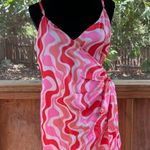 Dress Forum Los Angeles Women's Pink & Red Mini Wrap Dress Size L. NEW Photo 0