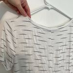 Kensie White Gray Striped Brushstroke Print Scoop Neck Short Sleeve T-Shirt Tee Photo 12