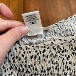 Urban Romantics Blouse Women Medium Cream Black Dotted Smock Long Sleeve Animal Photo 2