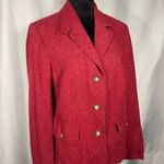 L.L.Bean Vintage Women’s Wool Blazer Suit Jacket Red White Speckles Sz L Reg Photo 0