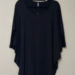Lock and Love size XL women’s scoop neck short sleeve loose oversize black top Photo 1