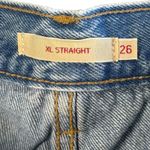 Levi's  XL Straight Jeans‎ 26 Silver Metallic Side Panel Belted High Rise Denim Photo 2