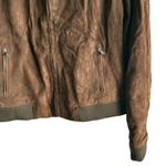 Talbots  Suede leather women’s zip up bomber  chocolate brown Jacket 10P Photo 3