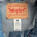 Levi's  Western Trucker Blue Denim Jean Jacket Cropped Juniors Size L (M) Photo 5