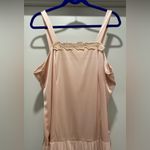 VTG 80s Light Pink Sleeveless Dress With Pleated Ruffle Skirt Size XL Photo 8