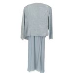 Lady Nah Nah Vintage Womens Embellished Jacquard Jacket & Dress 2 Piece Set Blue Size 24W Photo 2