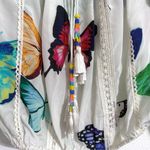 Rococo Sand Blossom Off the Shoulder Silk Top in Butterfly print, size XS Photo 2