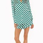 Show Me Your Mumu  Early Riser Pajama Top in Green Checker XSmall Womens Blouse Photo 9