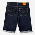 Levi's Women's Dark Blue Denim Mid Rise Slim Fit Cuffed Bermuda Shorts Size 29 Photo 3