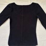 ALLSAINTS EUC All Saints Jamie Long Sleeve Ribbed Black Bodysuit Top Square Nexk - Size 6 Photo 7