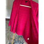 Talbots  Knit Cardigan Hot Pink Open Front Sweater Autumn Winter Preppy Cozy Warm Photo 4