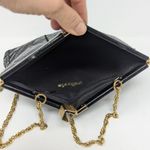 Vintage Palizzio Reptile Snake Skin Crossbody Evening Clutch Bag Black Photo 3