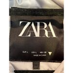 ZARA Crop Sleeveless Puffer Vest Tan Tie Dye Large Zip Front Jacket Photo 5