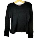 Willi Smith  Black Sweater‎ with Buttons Down Sleeves Photo 0