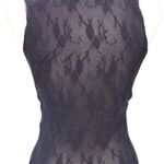 Cache Black Sheer Illusion Lace Back Peek A Boo Mesh Front Cami Top New NWT $88 Photo 1