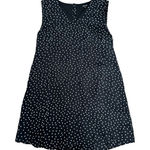 Madewell  100% Silk Star Print Gold Button V Neck Lined Sleeveless Dress Black M Photo 0