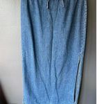 Stylish Denim Maxi Skirt with Drawstring Blue Size undefined Photo 0