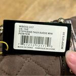 Bebe  Stephanie Faux Suede Quilted Studded Mini Crossbody Pewter Grey NWT Photo 6