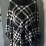 Ava & Viv  Black and White Plaid Poncho Photo 0