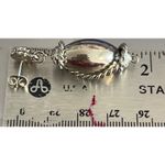 Vintage Silver Tone Dangle Earrings Oblong Bead Twist Rope 2" Estate 12.17g Photo 3