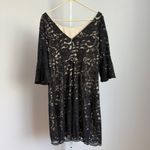 Vince Camuto Black Lace Dress Size 16 Party Cocktail Witchy Flared Sleeve Photo 6