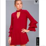 Lulus Lulu’s Red Button Collar Dress NWT Size S Photo 6
