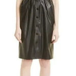 Theory NWT Black Paper Faux Leather Triangle Shirt Dress Size XL Photo 0