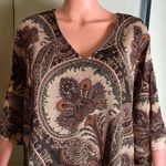 Dress Barn  Paisley Print Tunic. Earth Tones & Gold. Size 2X. Y2K Vintage. Photo 4