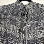 Free People Snakeskin Print Mock Neck Long Sleeve Blouse Top Medium Photo 4