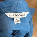John Mark Pullover Button Blouse Tunic Oversized Lagenlook Blue Size Large Photo 3