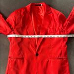 Women's Red Light Weight Blazer Jacket One Button Closure Size M (8) NWOT Red Size M Photo 7