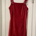 No Boundaries  Size M Soft Stretchy Bodycon Pink Ribbed Velour Mini Dress Buckles Photo 0