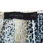 The Limited  XS Green Snakeskin Shimmer Print Ruffle Front Blouse Top Work Office Photo 4