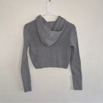 Brandy Melville Grey Ribbed Cropped Hoodie XS Photo 2