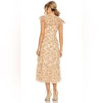 Mac Duggal NWT  8060  Ruffle Tiered Short Sleeve A Line Dress Beige 2 Photo 4