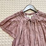 Grade & Gather  V-NECK SATIN RUFFLE Midi DRESS IN DUSTY ORCHID Size L Photo 7