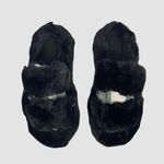 Chunky Faux Fur Fuzzy Black Slipper / Loafers Double Band US 8 Photo 1
