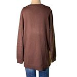 Modcloth Womens Button Detail Pullover Tunic Sweater High Low Brown Medium Photo 2