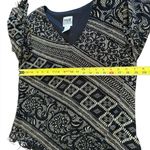 R & M Richards R M Richards Blouse Printed Beaded Fringe Black White Womens Size 16 Photo 10