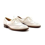 Gravati Garys Ivory White Leather Wingtip Oxford Shoes Size 7.5 Italian Brogues Photo 15