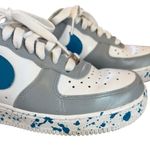 Nike  Air Force 1 White With Blue Splatter Low Air Force Womens Size 7 Photo 10