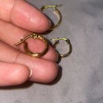 925 Gold mini hoop Huggies earrings Photo 2