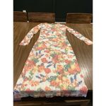 Sonnet James immy floral ribbed Long Sleeve sweater Dress Multicolor long midi S Pink Photo 7