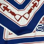Bundle of 2 Scarves Red Heart Print & Blue Equestrian Horse Bit Square Scarves Photo 7