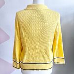 Tommy Hilfiger  Yellow Cable Knit Sweater, Preppy Y2K Classic Retro Coastal Large Photo 2