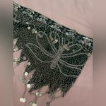 Dark Green and Silver Embroidered Butterfly Skirt Photo 1