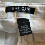 Baccini  Women's White and Yellow Striped Jeans, Size 6 Photo 4