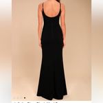 Lulus NWT, Black Long Evening Gown, mermaid hem, adjustable Straps, sz SM Photo 1