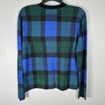 Escada Sport Sweater Womens Medium Blue Green Plaid Virgin Wool Knit Cardigan Photo 3