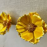 Vintage Yellow Enamel Flower Clip Photo 4